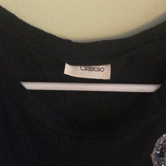 Sequin black anchor shirt sz large - Picture 3 of 7